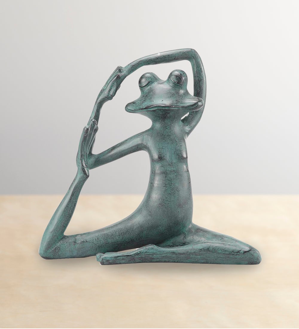 Relaxed Yoga Frog Garden Sculpture