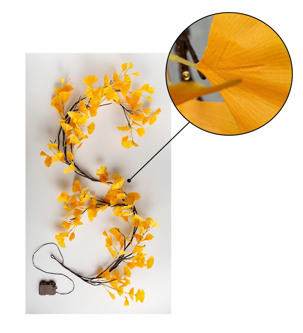 Indoor/ Outdoor Battery-Operated Lighted Ginkgo Garland