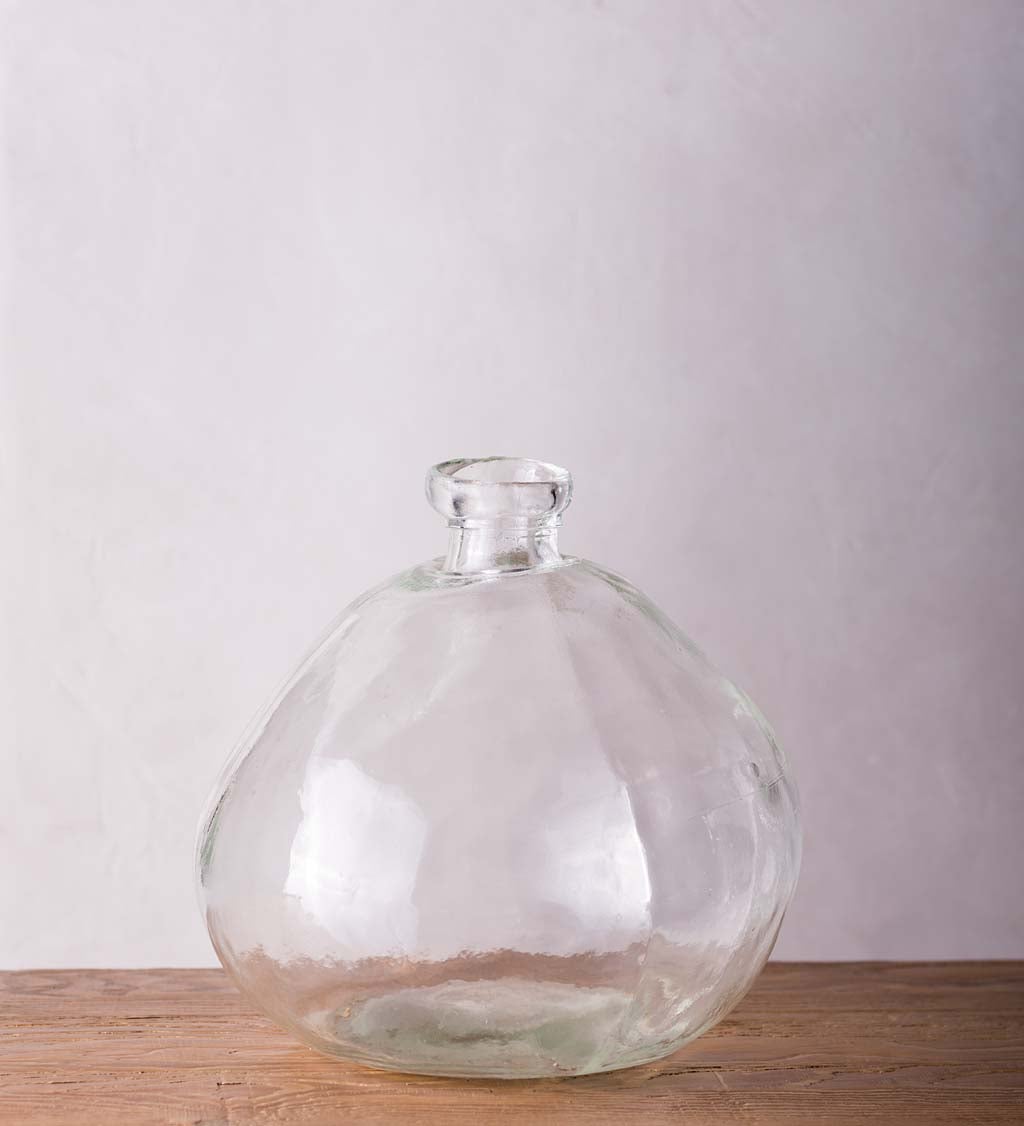 Recycled Round Glass Balloon Vase, 13"