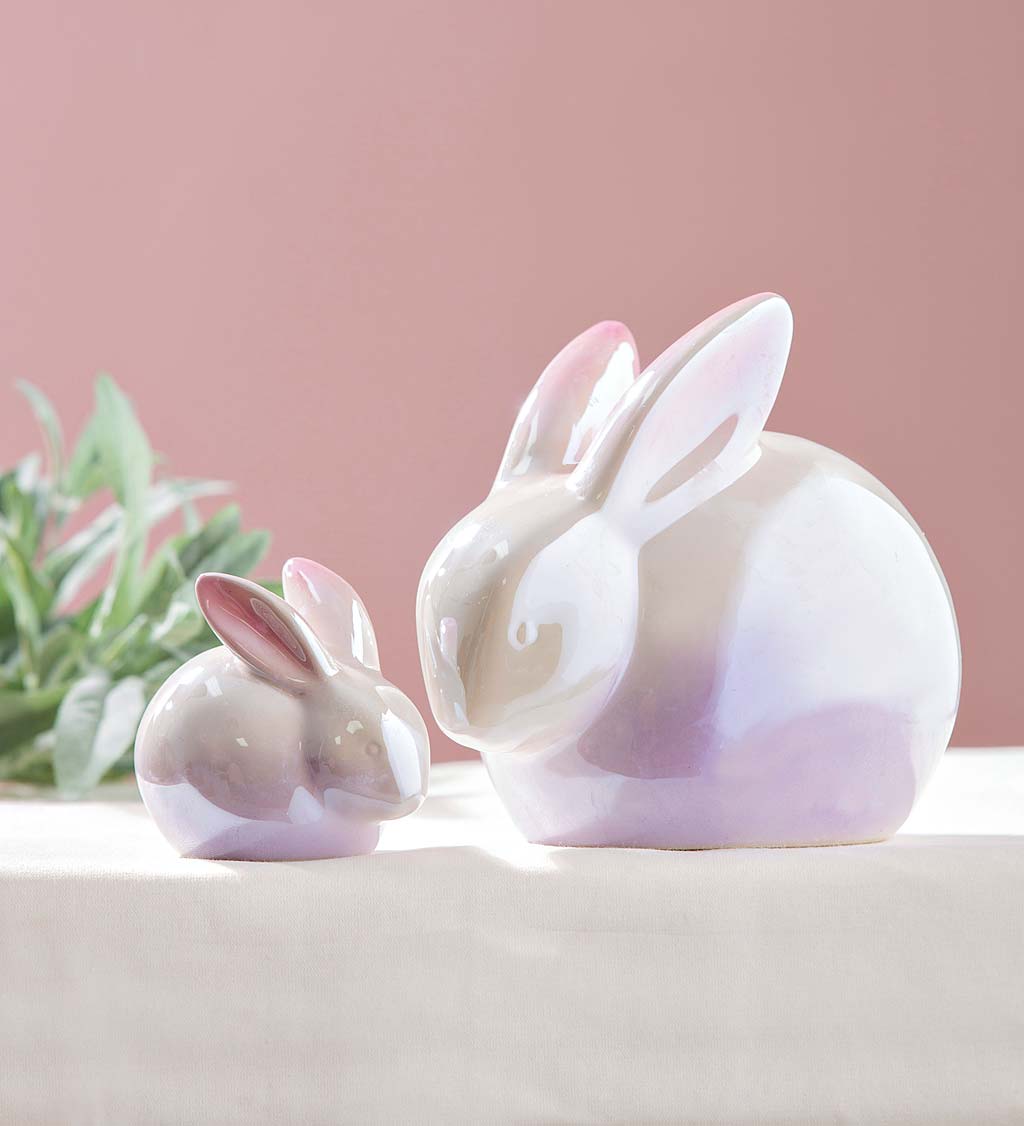 Ombre Ceramic Bunny Table Decor, Set of 2