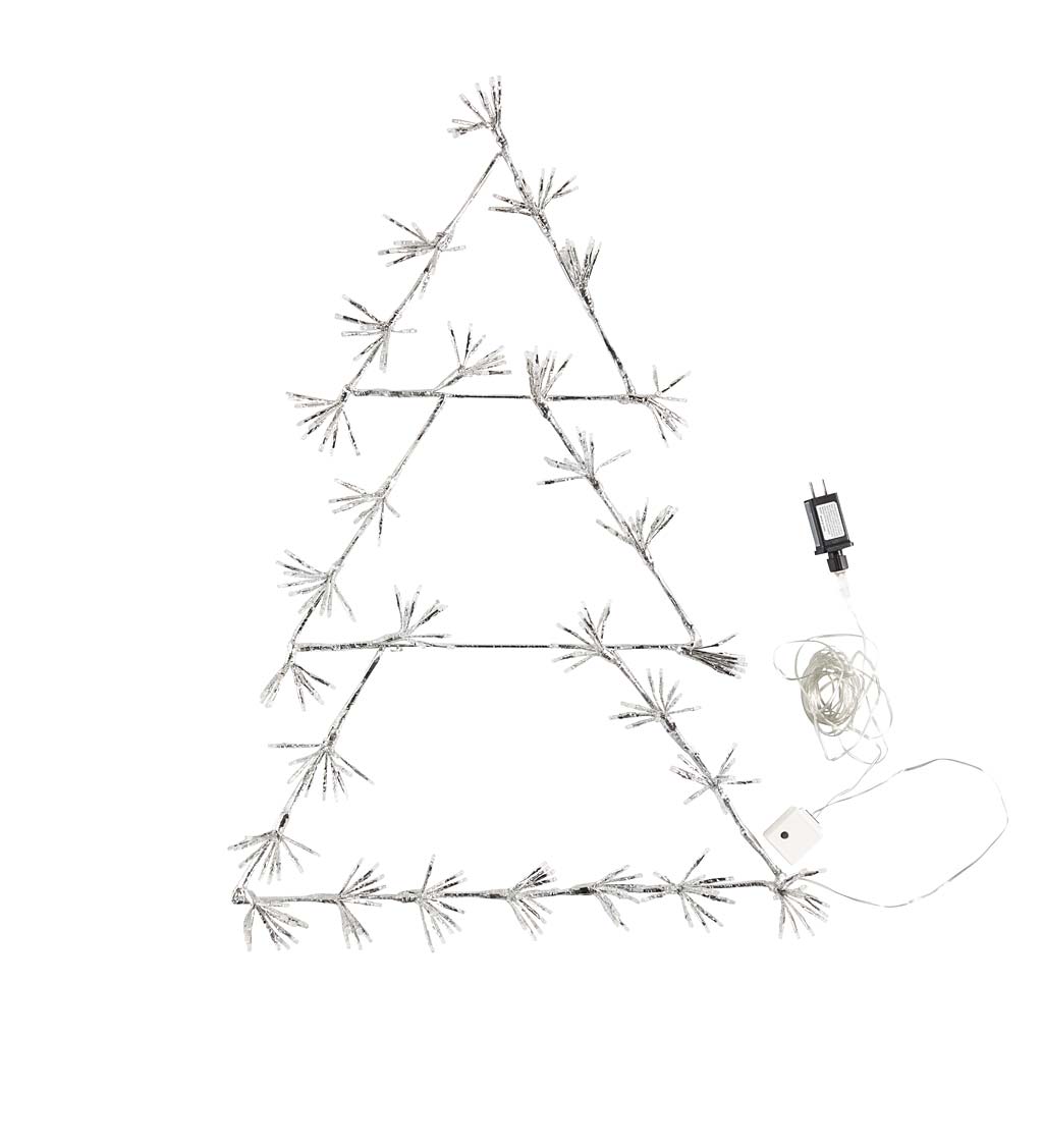 All-Weather Twinkling Silver Lighted Tree Wreath
