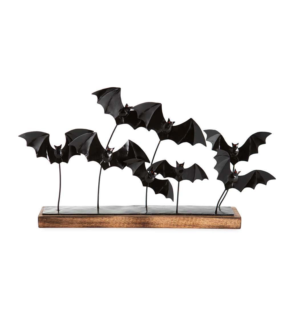 Artisan-Made Halloween Bat Metal Centerpiece Accent