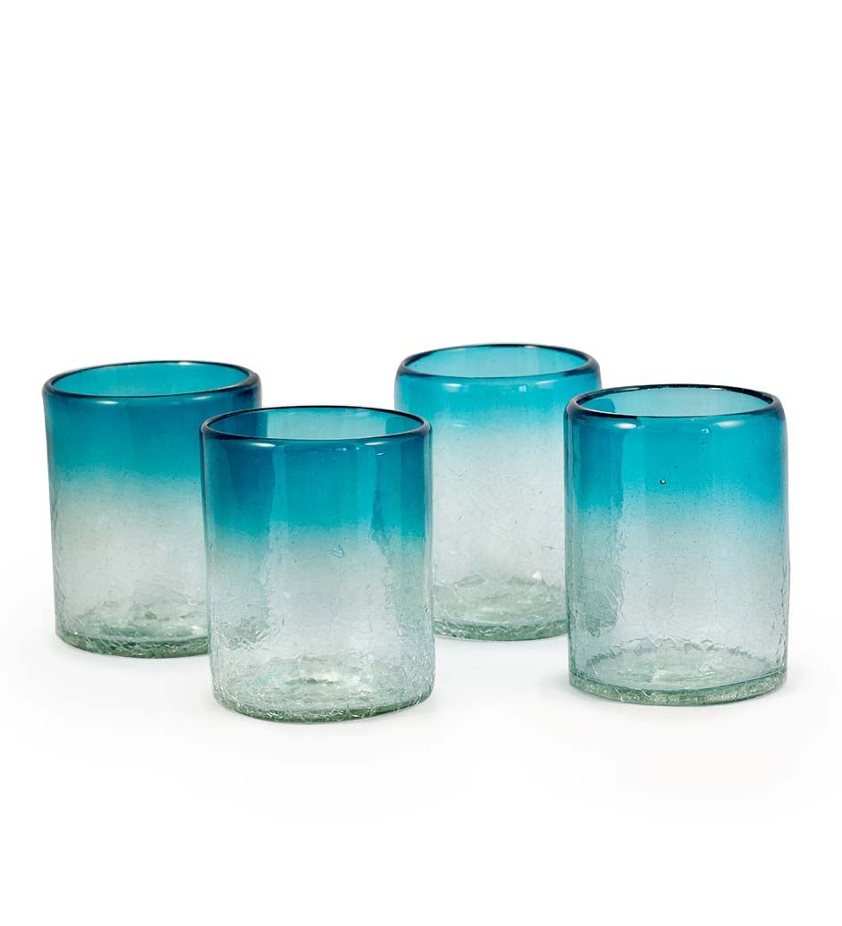 Maya Aqua Recycled Glassware Collection