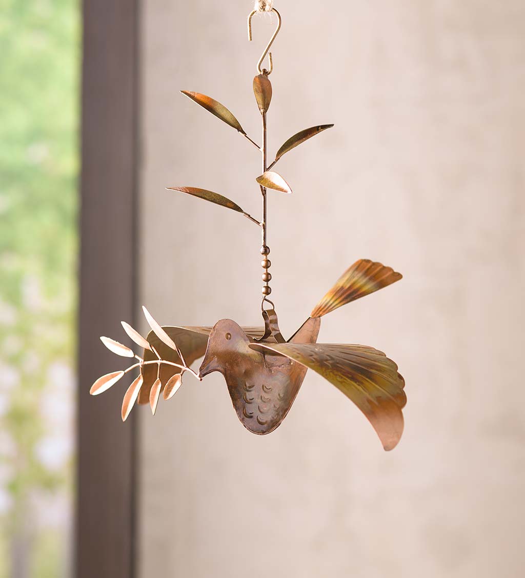 Copper Hanging Dove Ornament