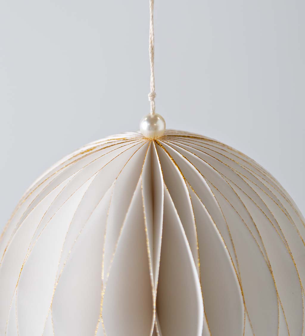 Hand-Cut Honeycomb Paper Ball Ornament
