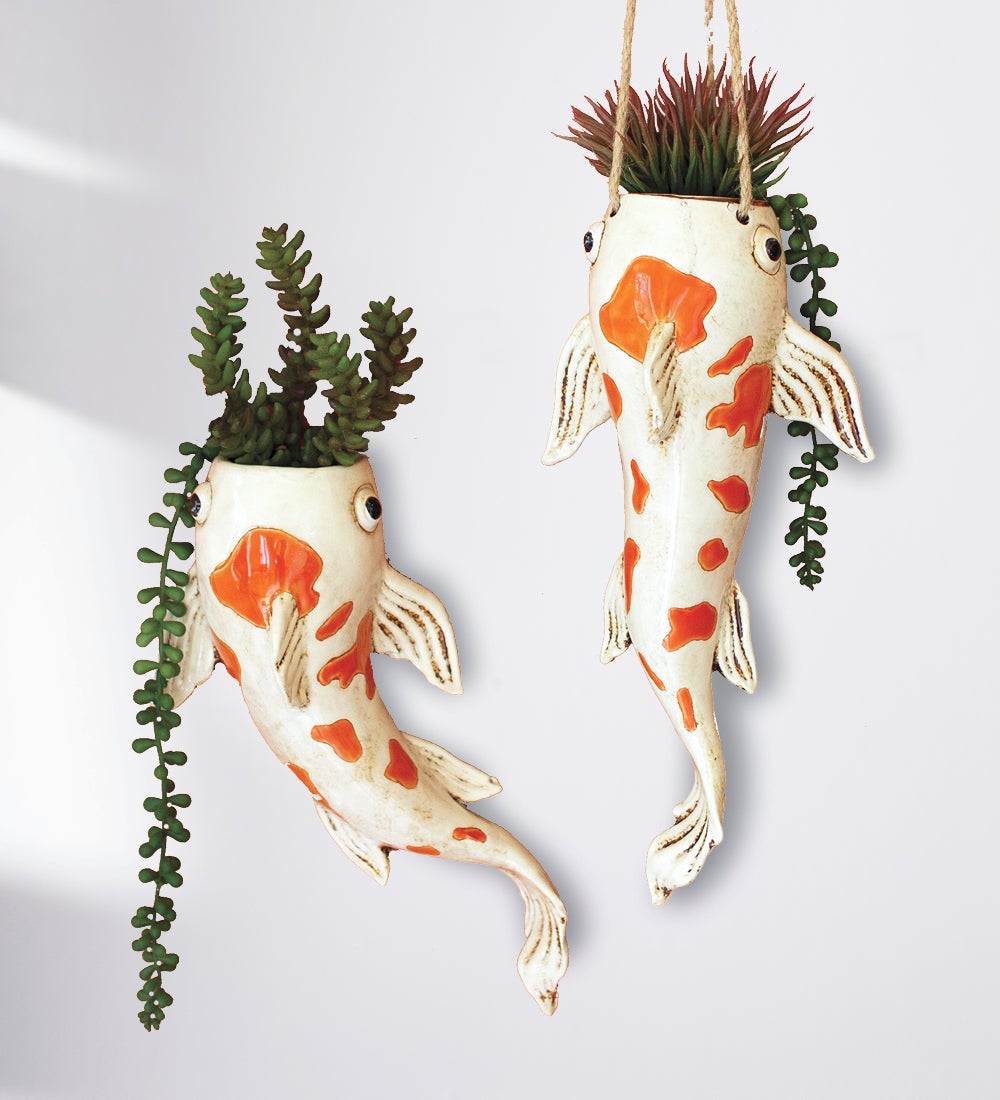 Ceramic Koi Fish Planter Collection