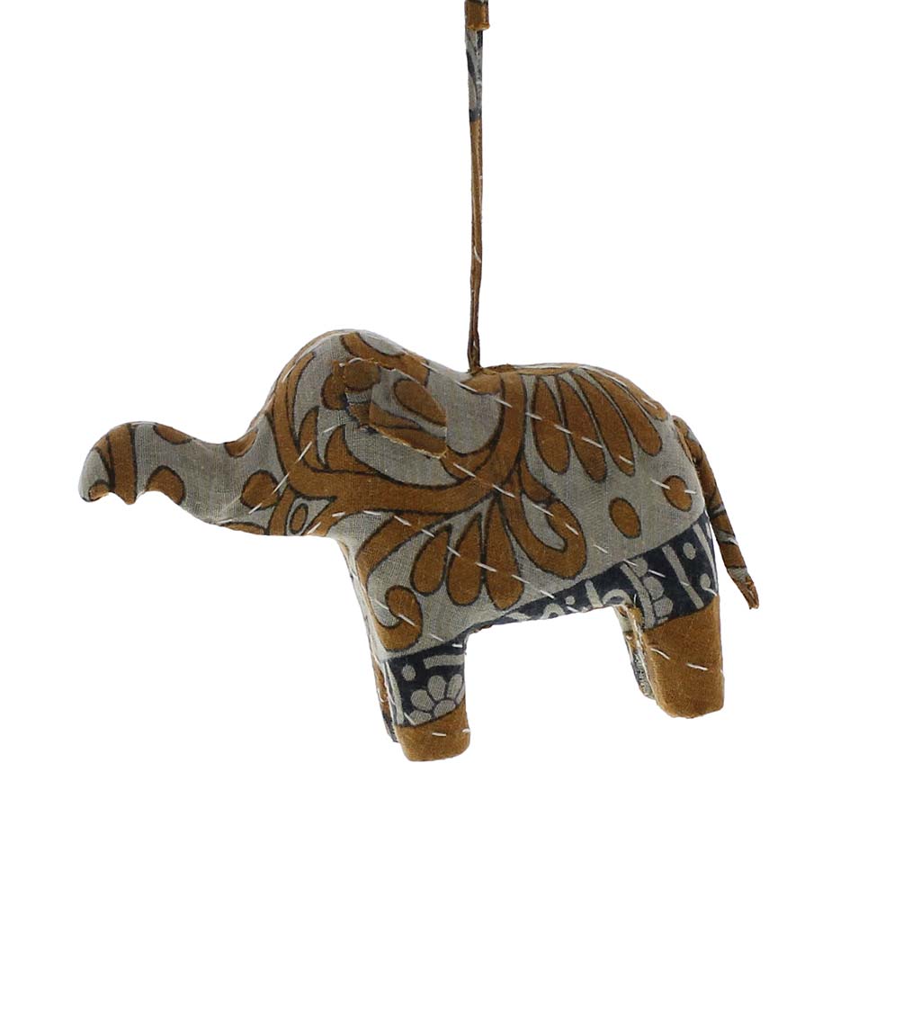 Vintage Sari Elephant Ornament