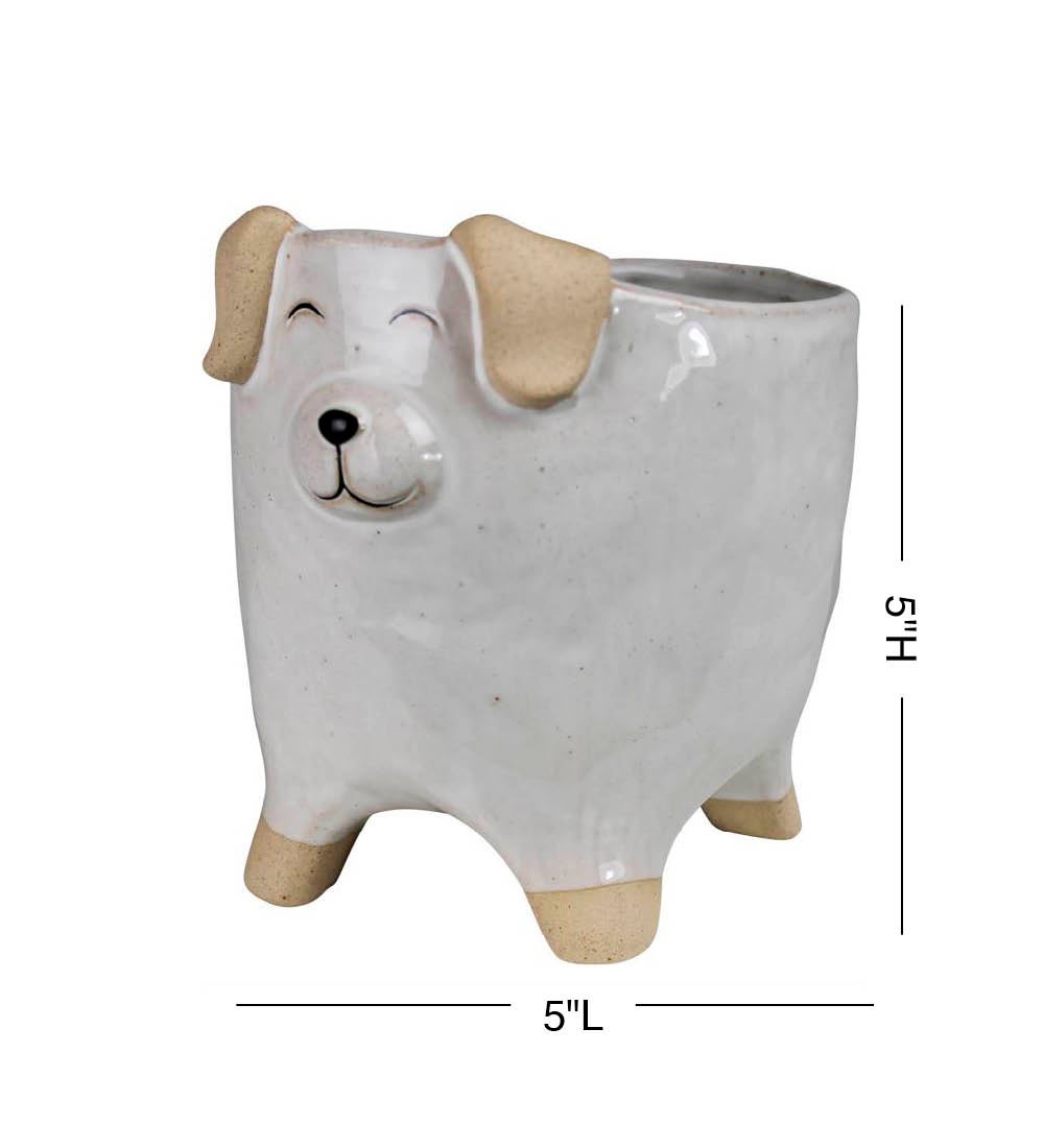Dog Ceramic Planter
