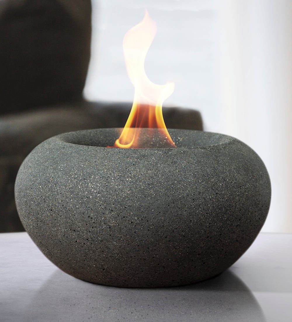 Stone Tabletop Fire Bowl, Graphite
