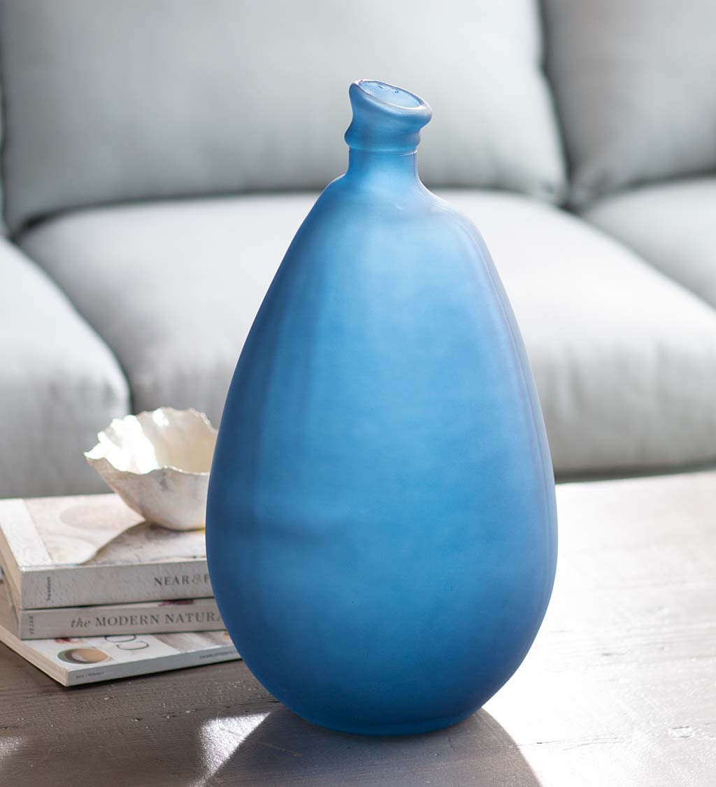 Recycled 19" Tall Frosted Glass Balloon Vase