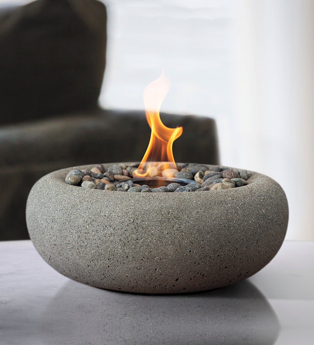 Zen Tabletop Fire Bowl, Pewter