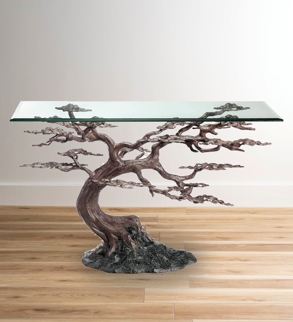 Cypress Tree Recycled Metal Console Table