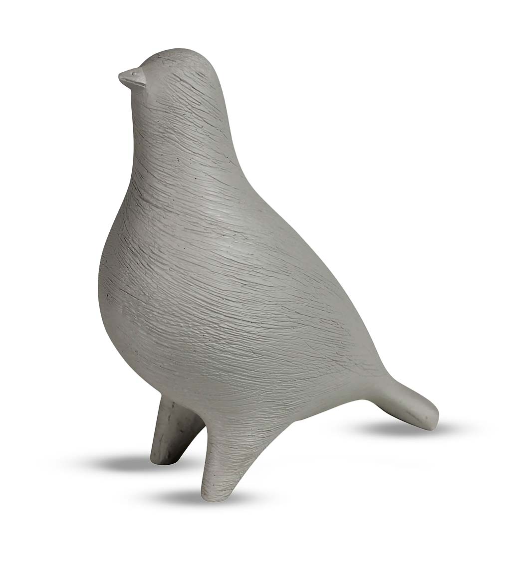 Textured Gray Ceramic Dove Figurines, Set of 3