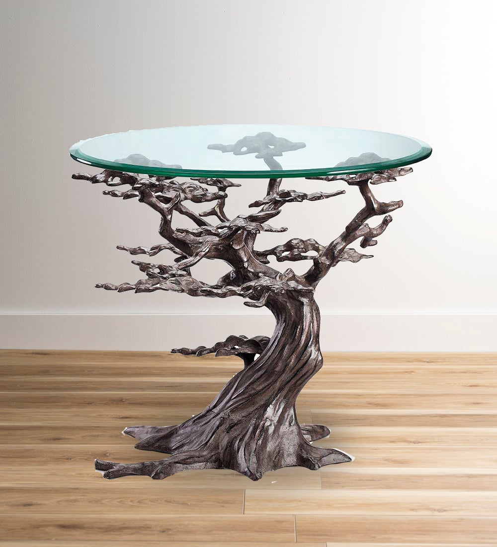 Cypress Tree Recycled Metal End Table