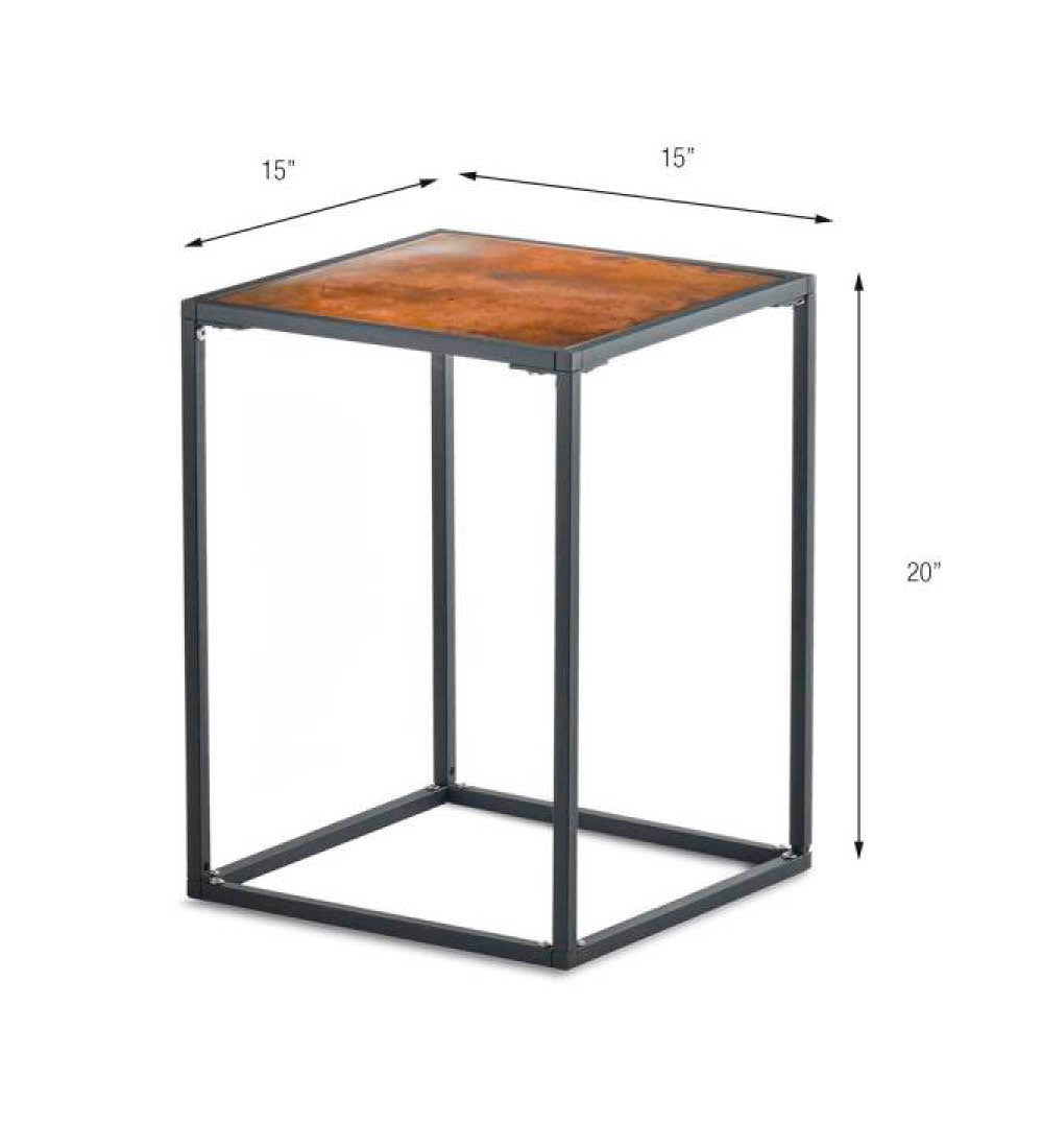 Pietra Metal Square Side Table