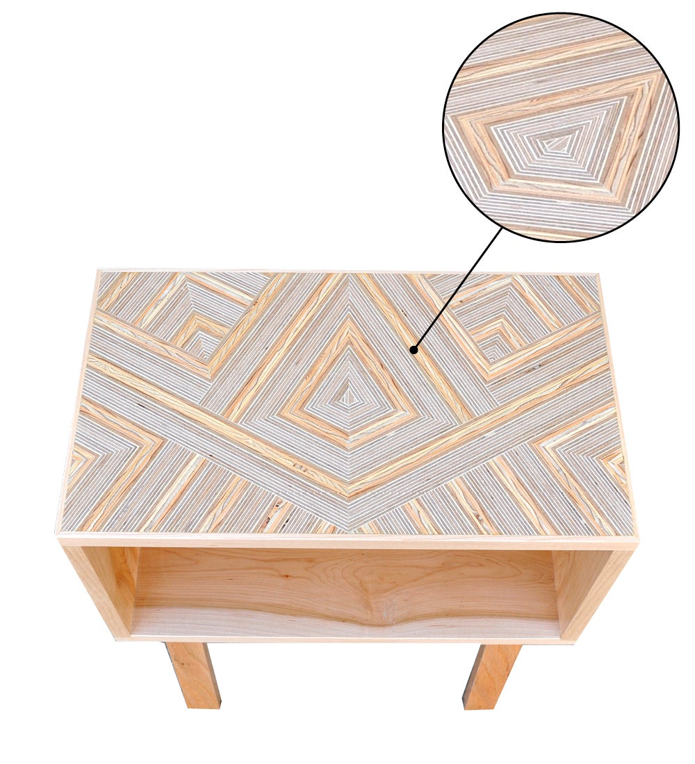 Pieced Wood Side Table by Artist Alexandra Cicorschi