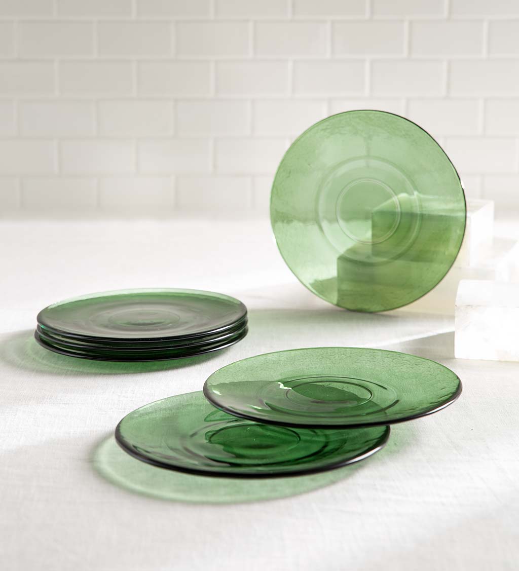 Recycled Glass Salad Plates, Set of 6 swatch image