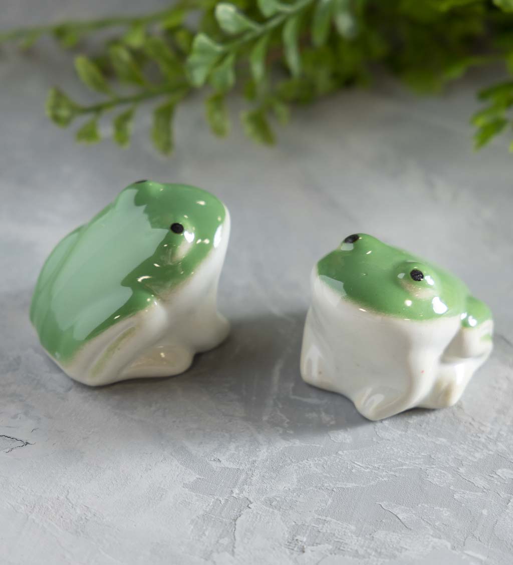 Whimsical Ceramic Floating Frogs, Set of 2