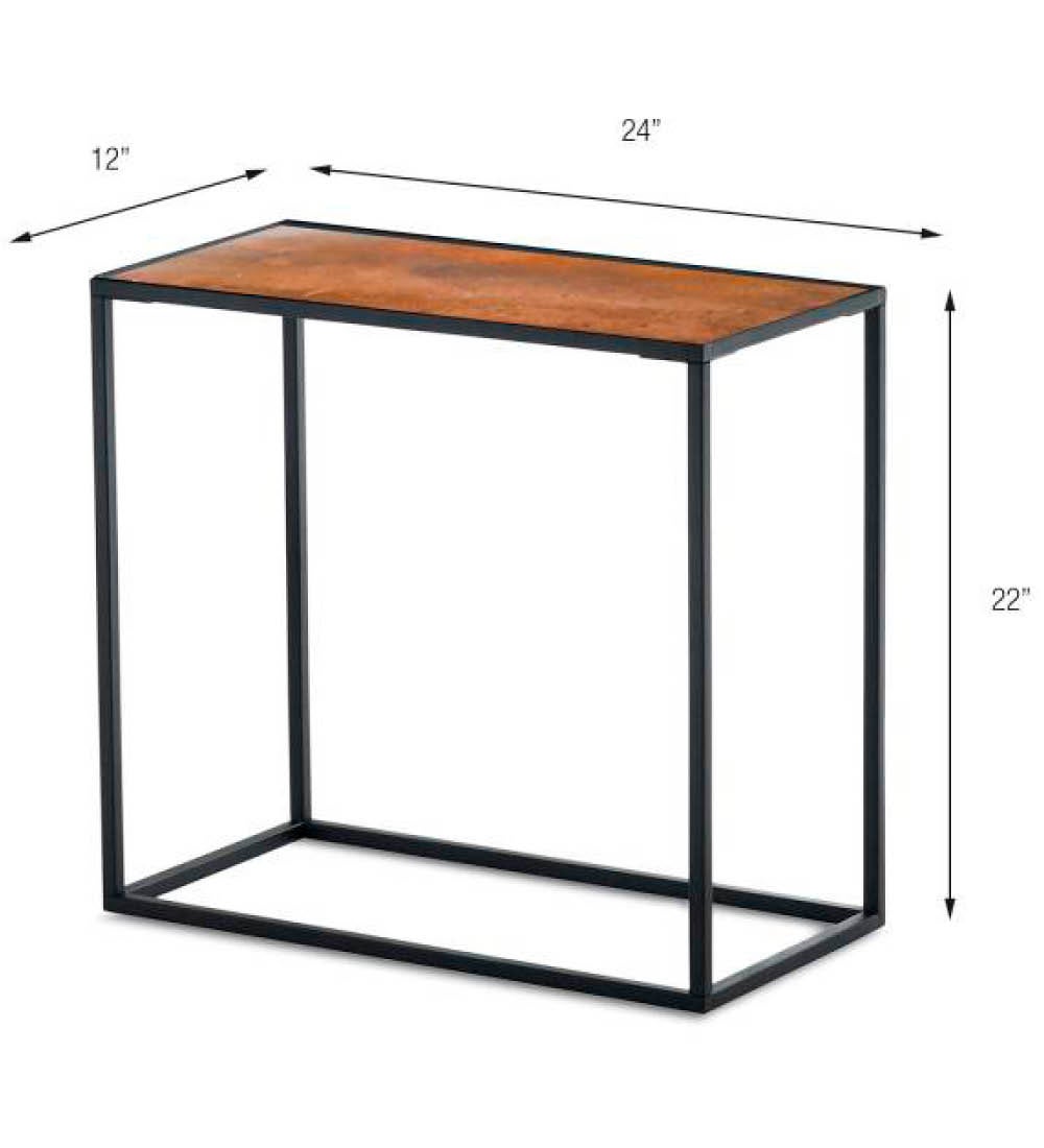 Pietra Metal Rectangular Side Table