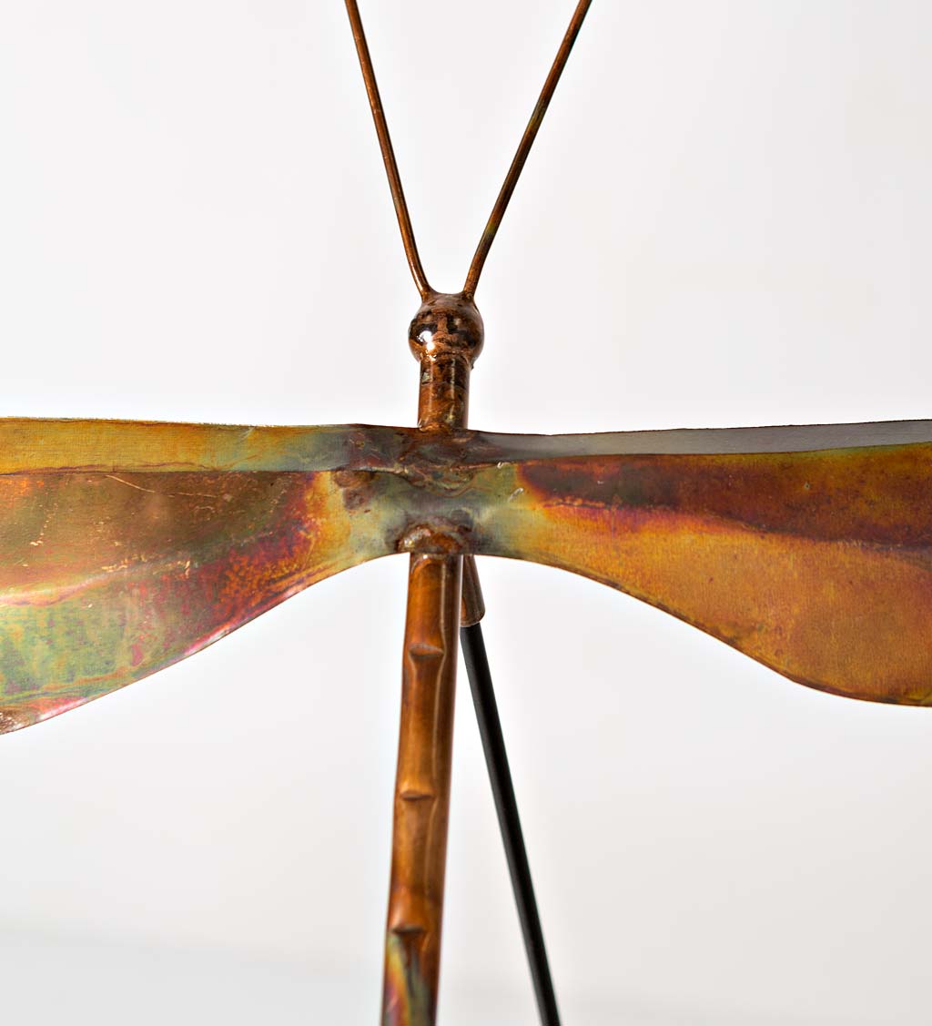 Copper-Finish Dragonfly Garden Stake