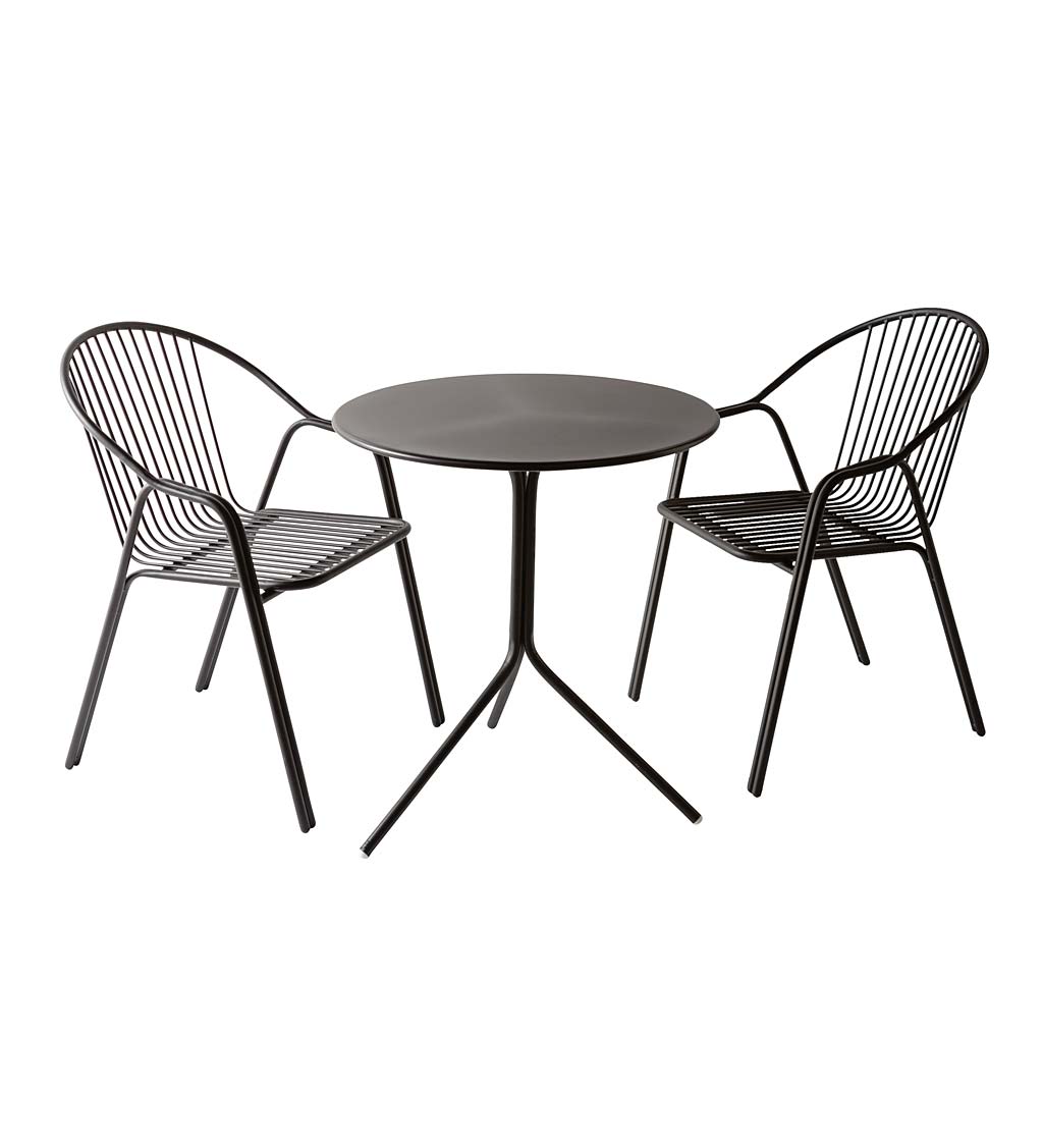 Indoor /Outdoor Metal Bistro Table and Chair, Set of 3 swatch image