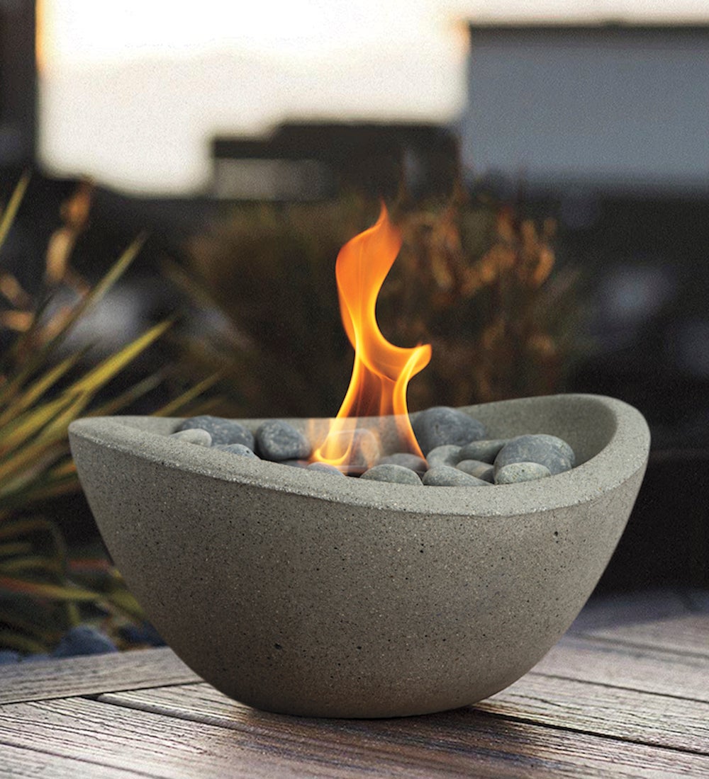 Wave Tabletop Fire Bowl, Pewter