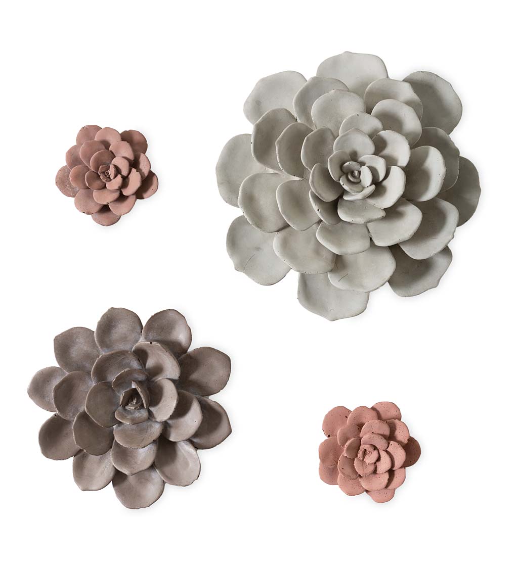 Concrete Wall Flowers, Set of 4