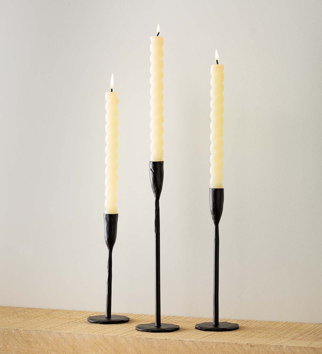 Iron Candlesticks, Set of 3