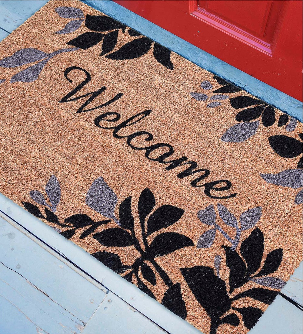 Welcome Foliage Coir Entryway Doormat