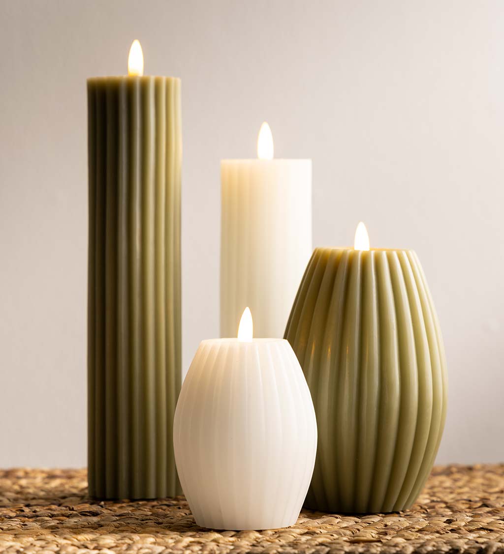 Indoor/ Outdoor LED Carved Waxed Candles