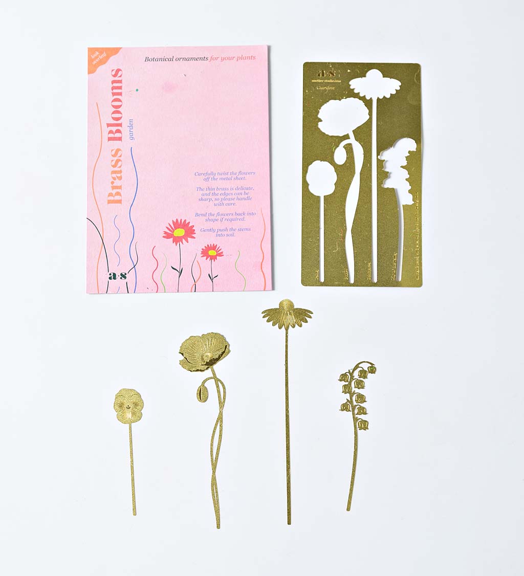 Mini Brass Plant Stakes, Set of 4 swatch image