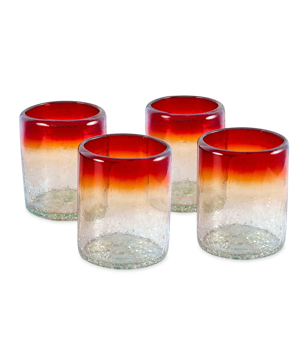 Maya Red Tumbler Glasses, Set of 4