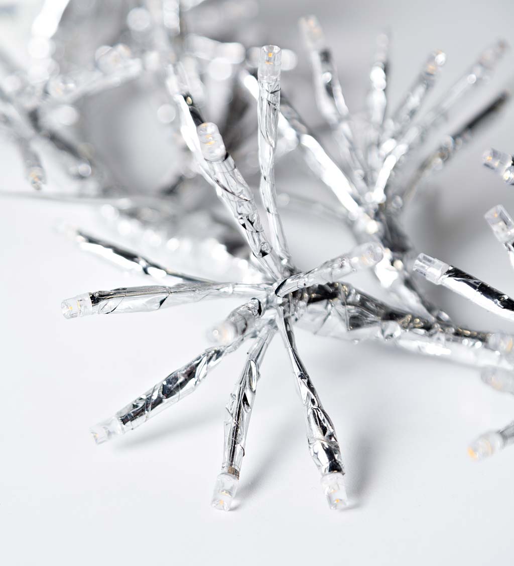 All-Weather Twinkling Silver Lighted Wreath