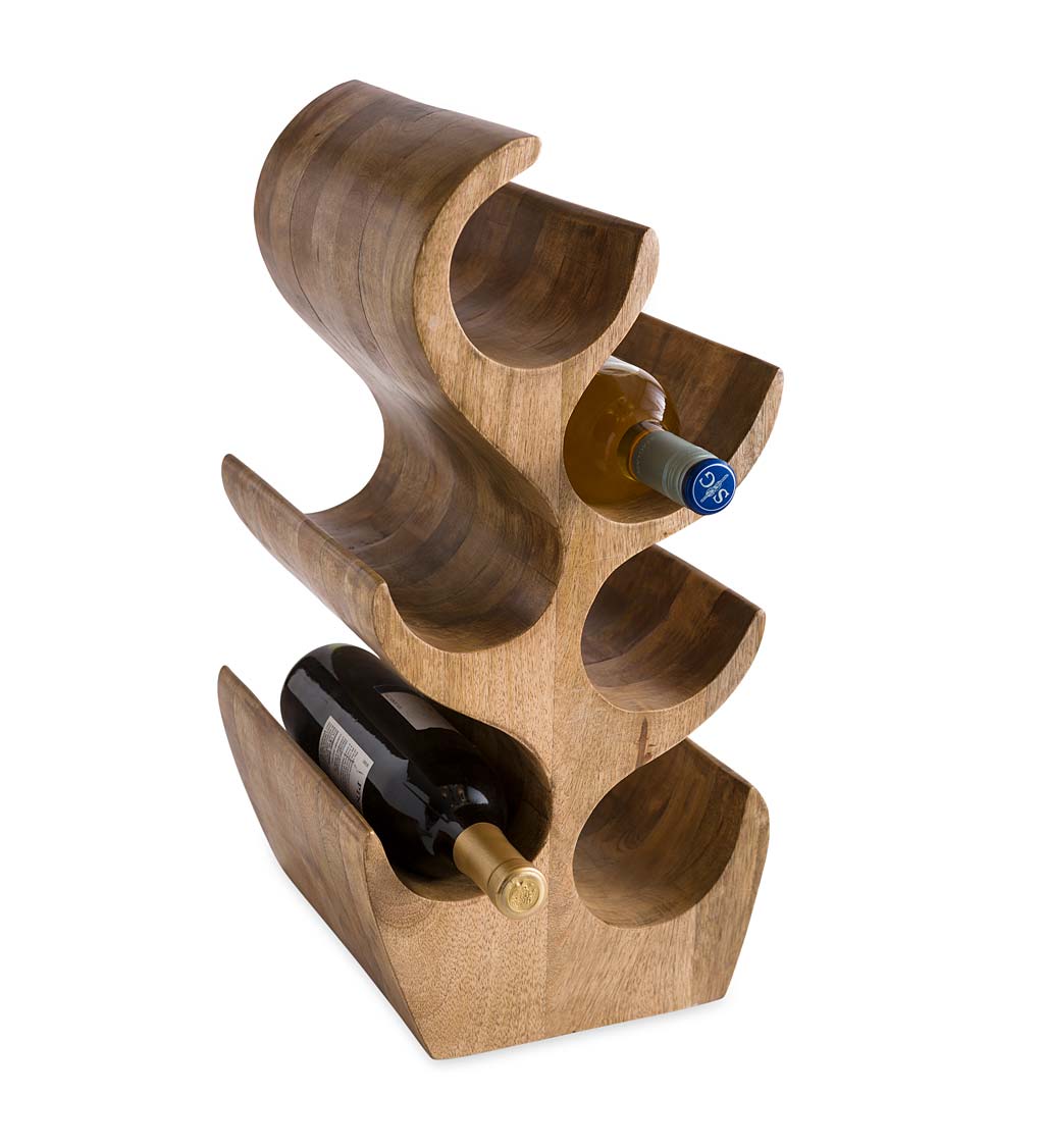 Handcrafted Mango Wood 6-Bottle Wine Rack