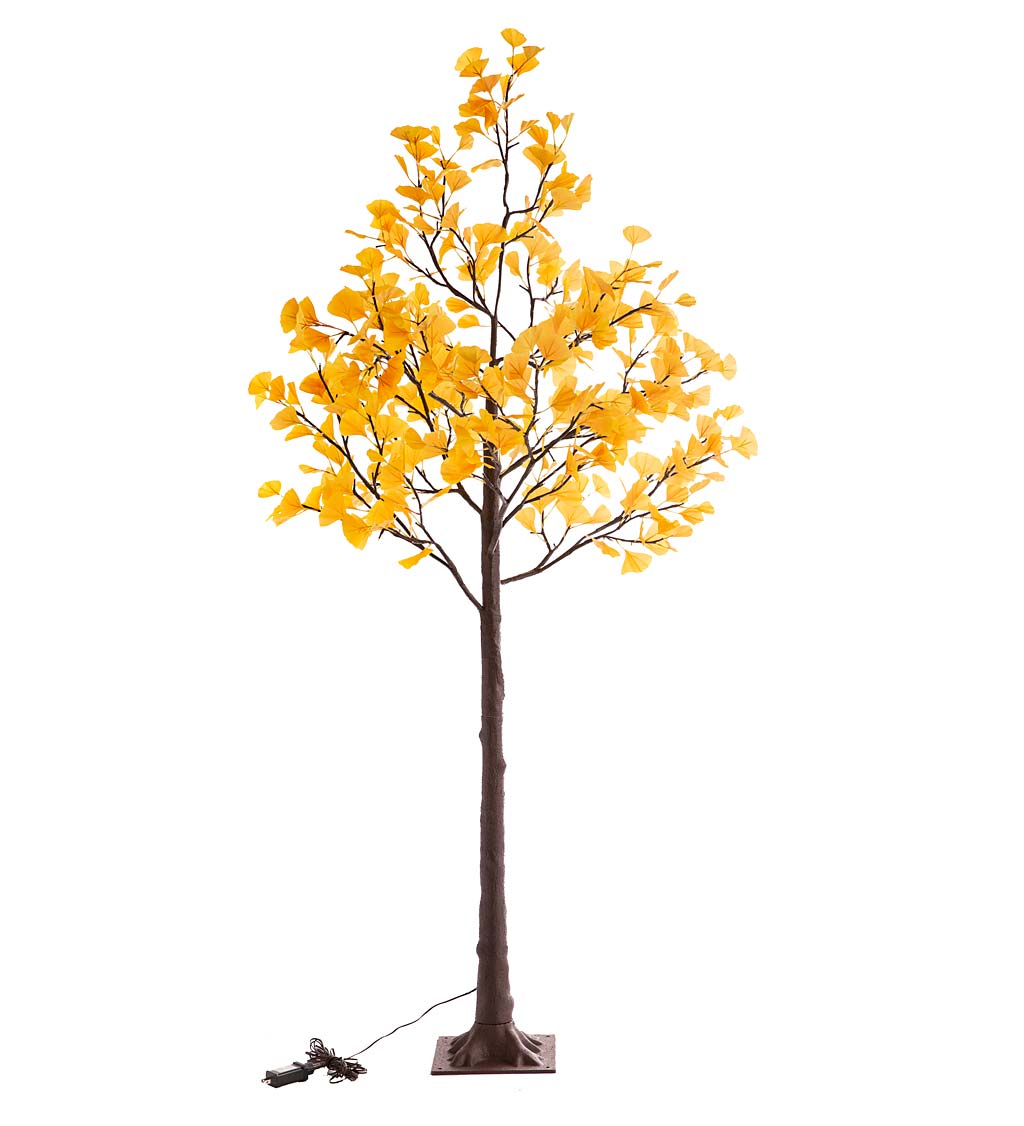 Indoor/ Outdoor Faux-Lighted Ginkgo Tree, 6'H swatch image