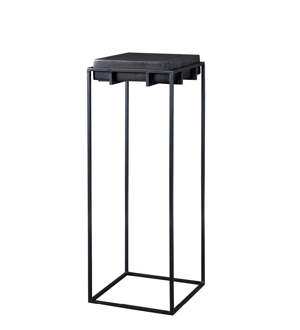 Telone Dark Oxidized Black Pedestal Table Collection