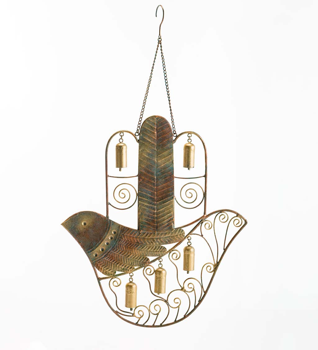 Recycled Metal Dove In Hand Bell Chime