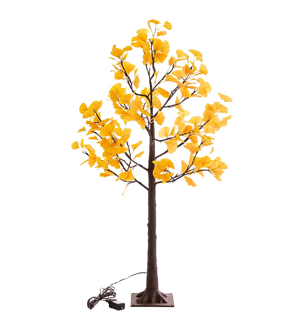 Indoor/ Outdoor Faux-Lighted Ginkgo Tree, 4'H swatch image
