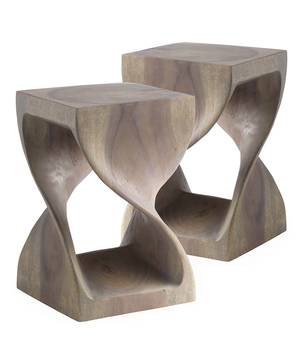 Gray-washed Twisty Stool Collection
