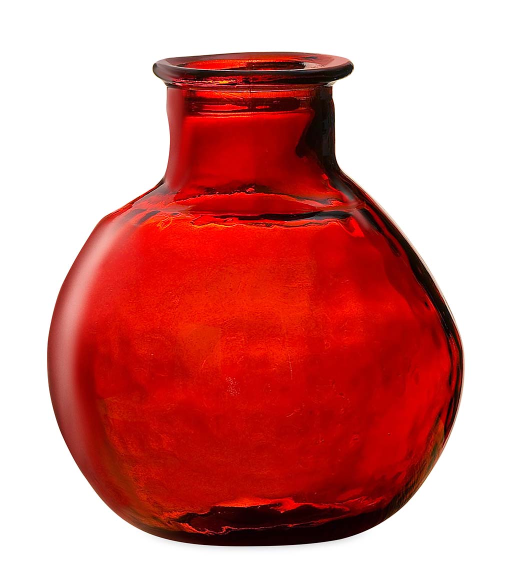 Oval Recycled Glass Balloon Vase, 12" swatch image