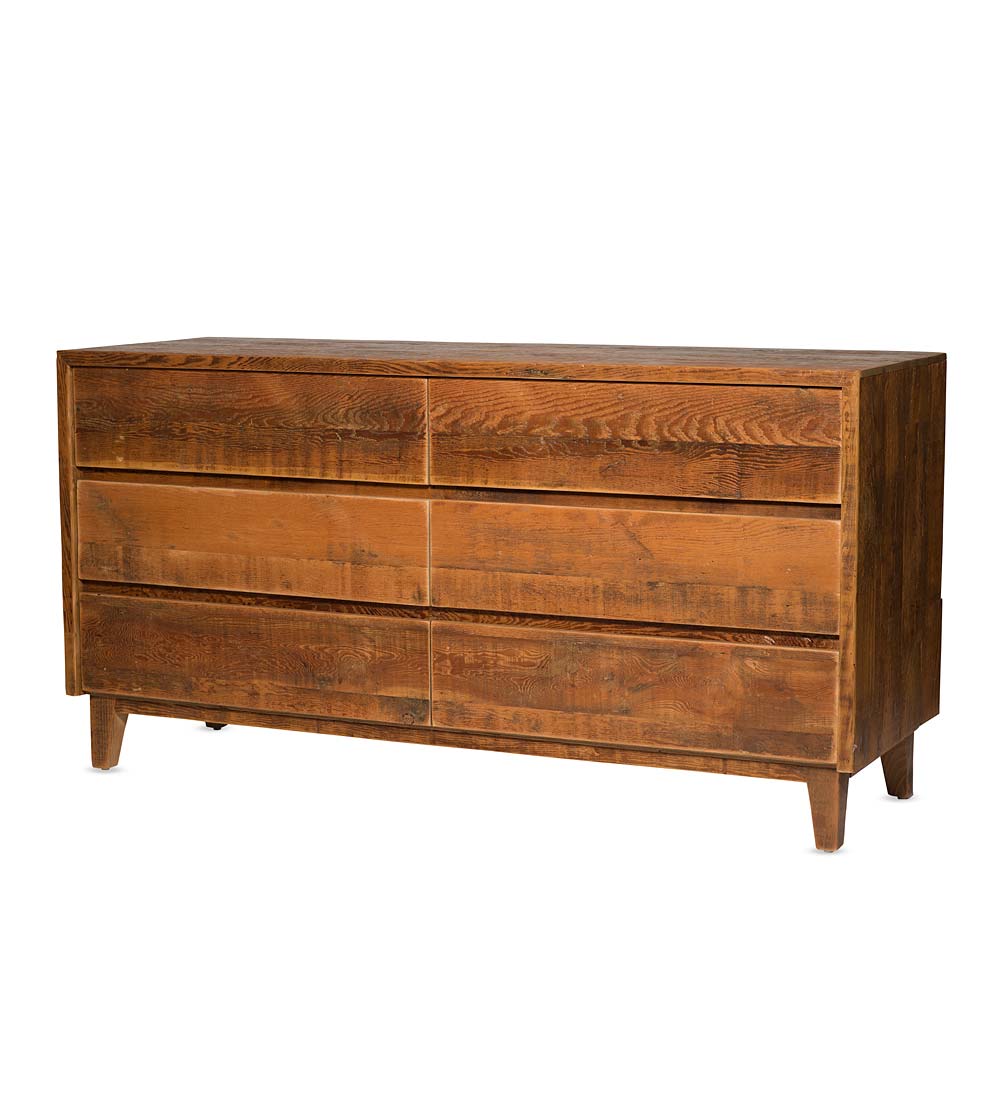 Vintage Fir Modern Century Reclaimed Wood 6 Drawer Dresser