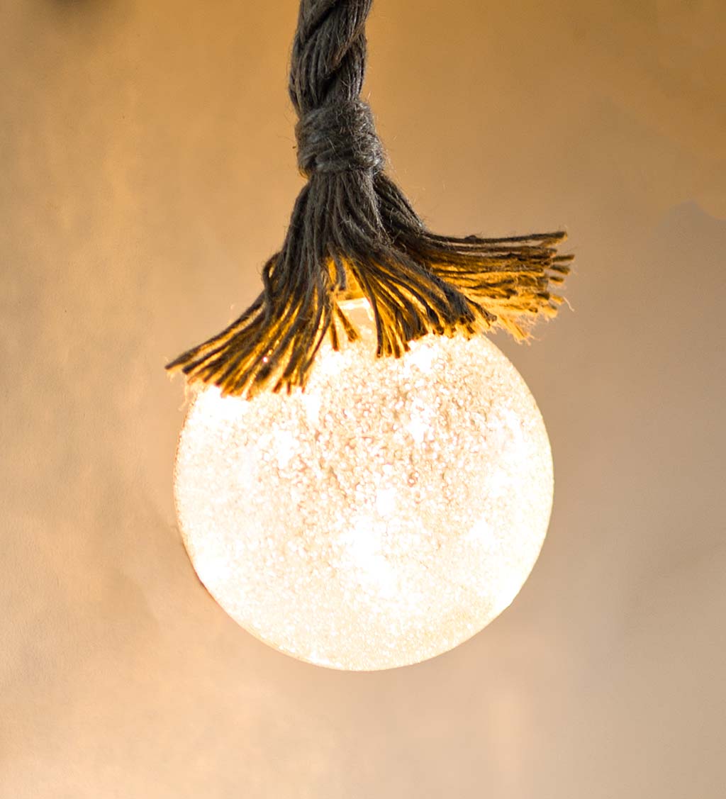 Glass Ball Light with Hanging Jute Rope, Small swatch image