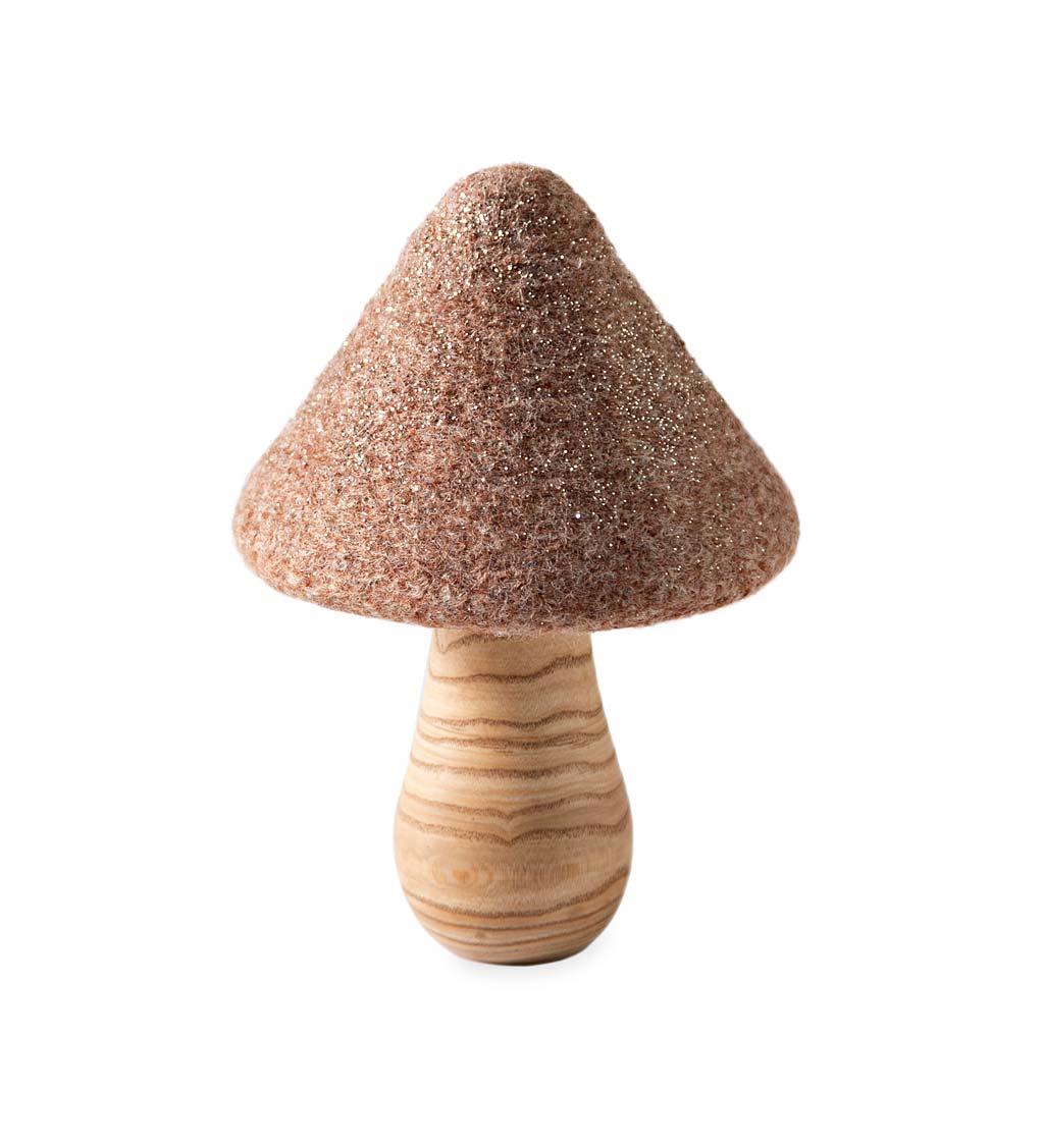 Wood and Felted Wool Mushroom swatch image