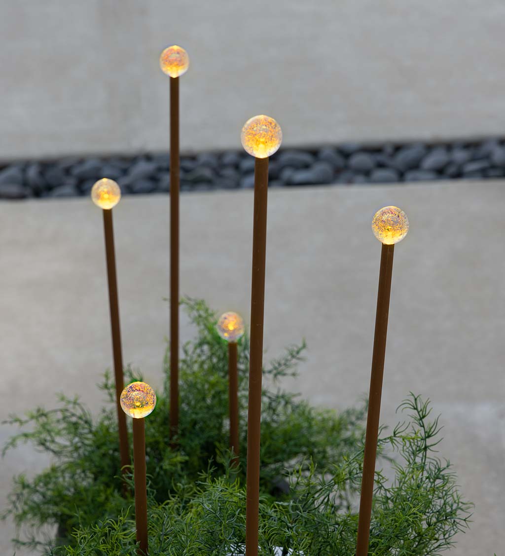 Tiered LED Plant Stake Lights, Set of 3