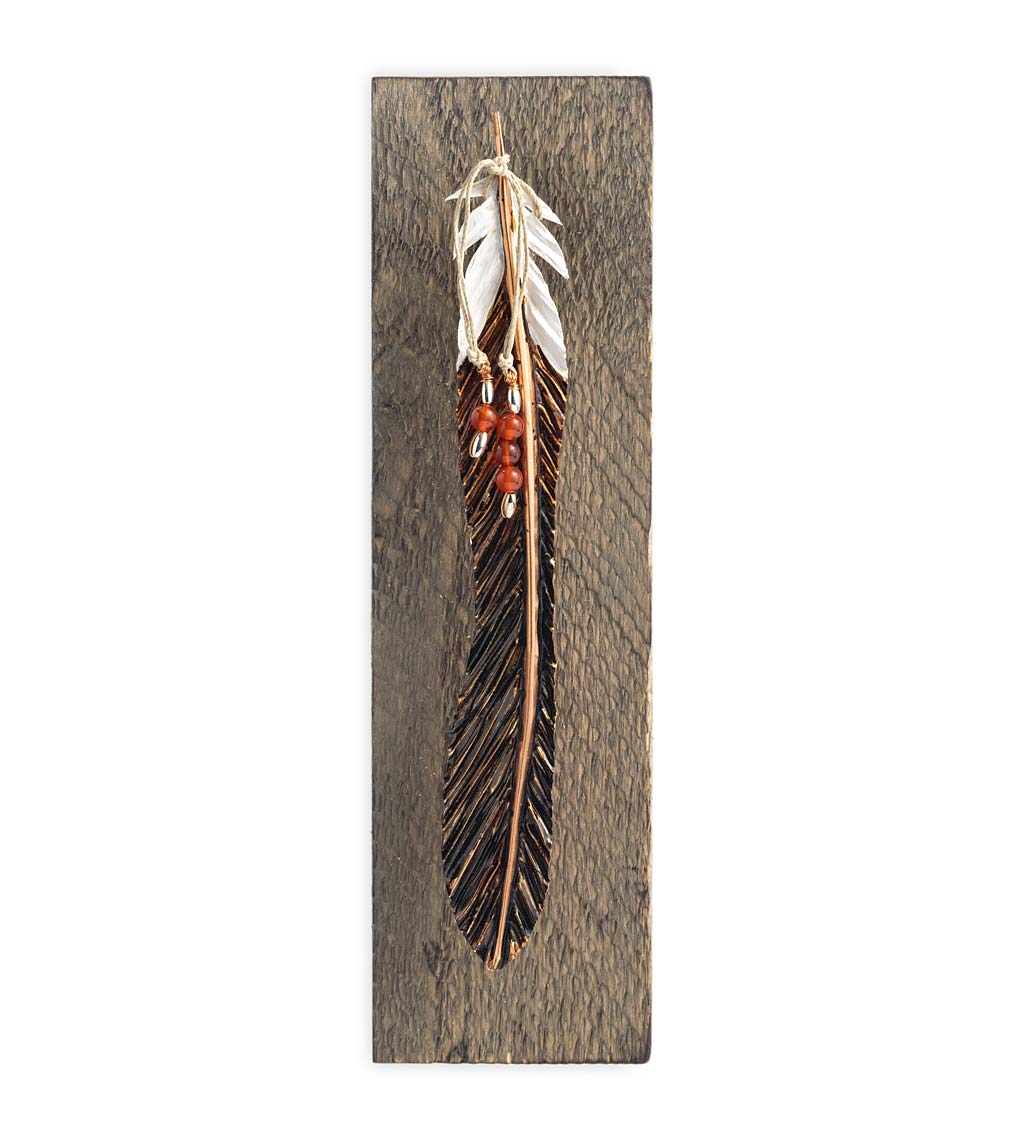 Metal Feather and Birthstone Wall Art