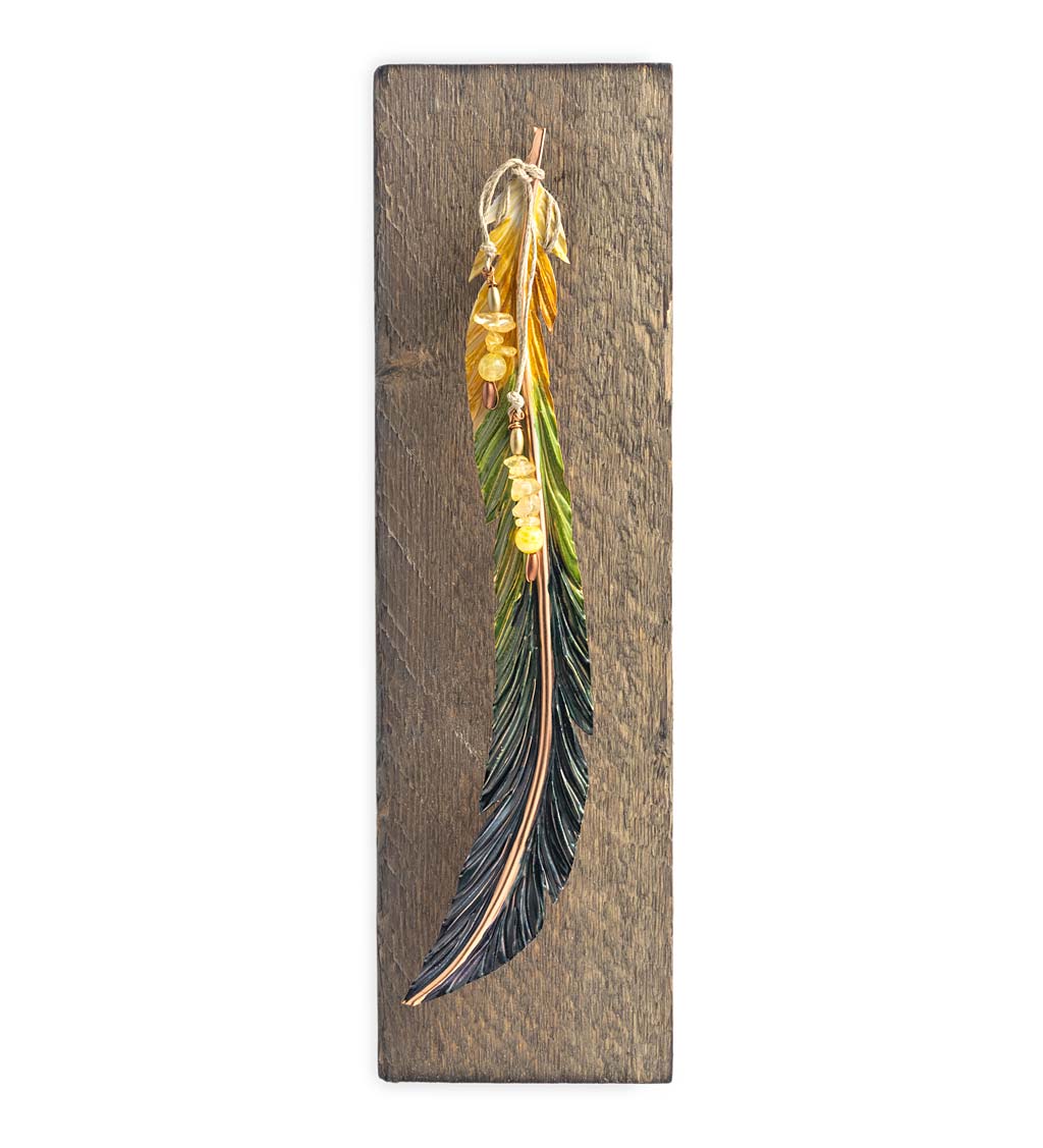 Metal Feather and Birthstone Wall Art swatch image