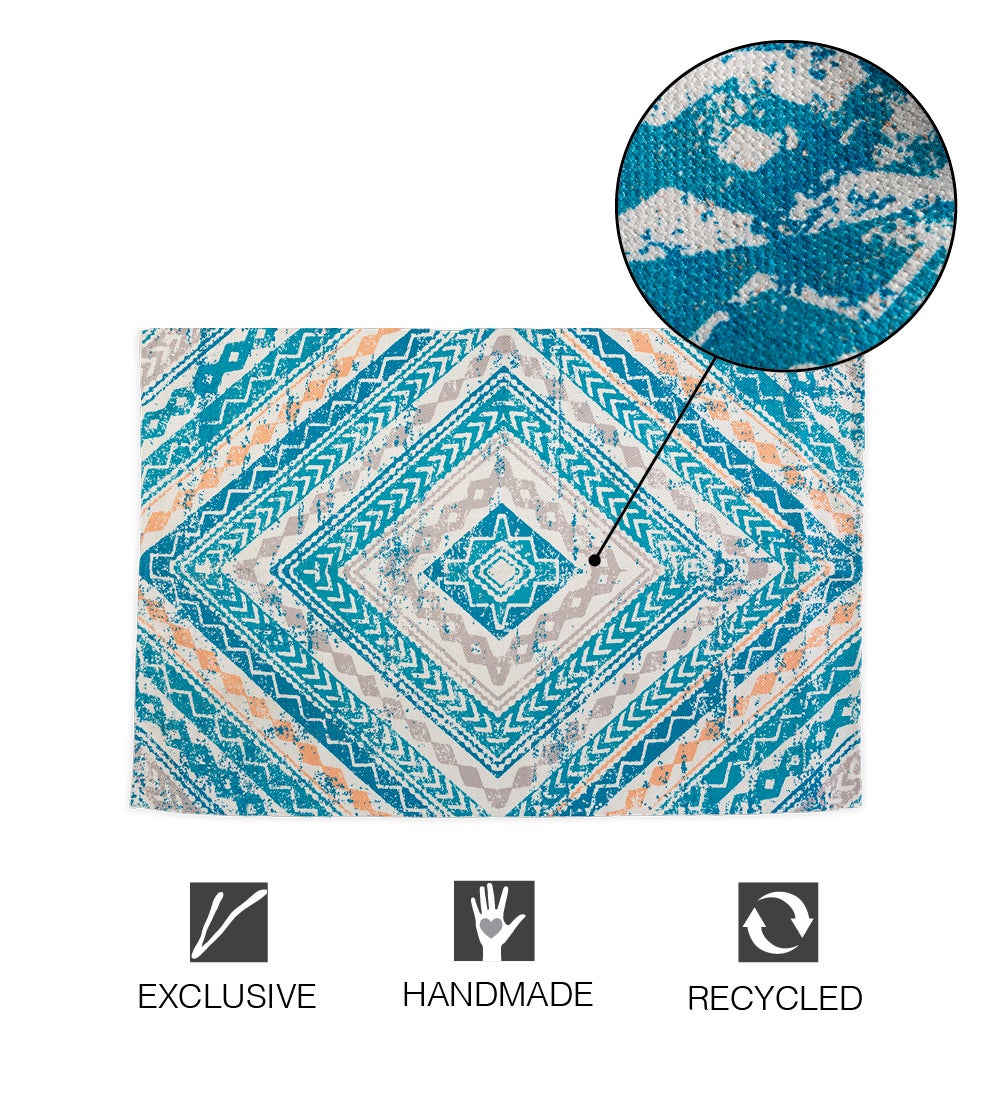 Indoor/ Outdoor Soft Recycled Printed Rug, 4' x 6'