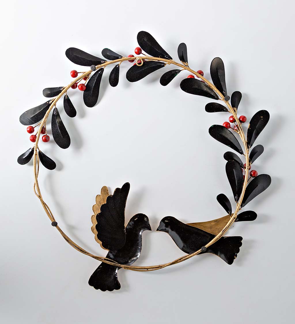 Metal Dove and Olive Branch Wreath