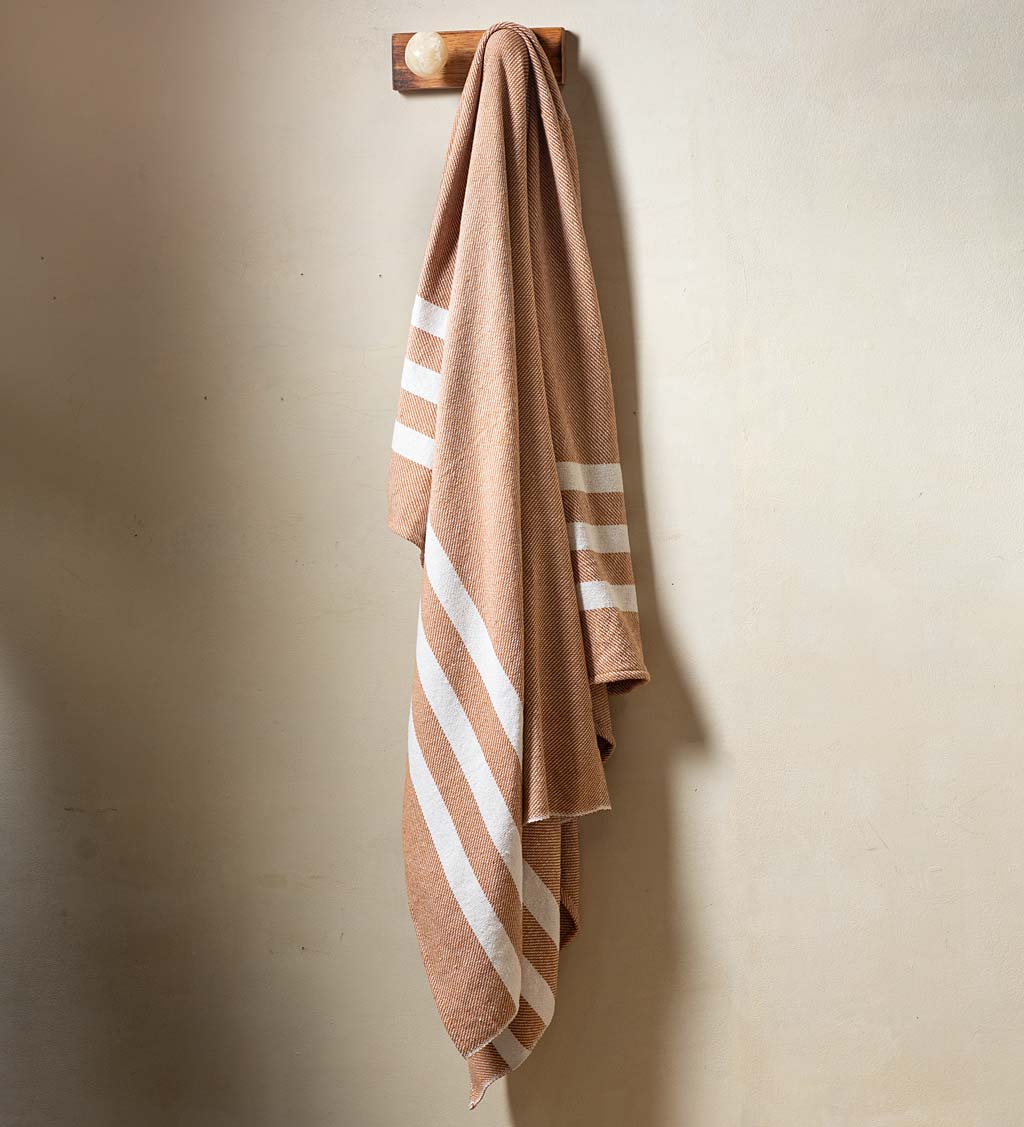 Recycled Cotton Throw, Rust Stripe