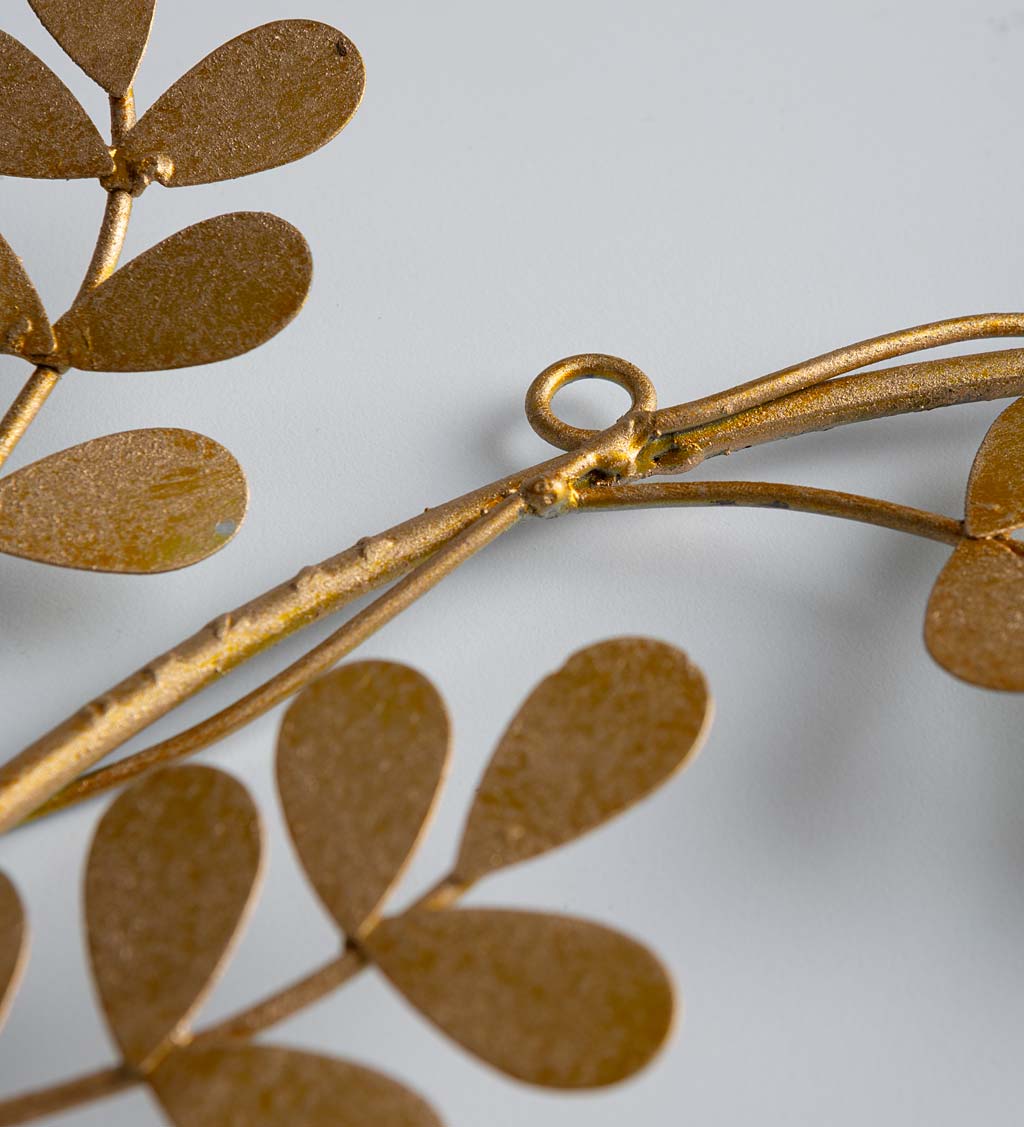 Gold Dove with Olive Branch Metal Wreath